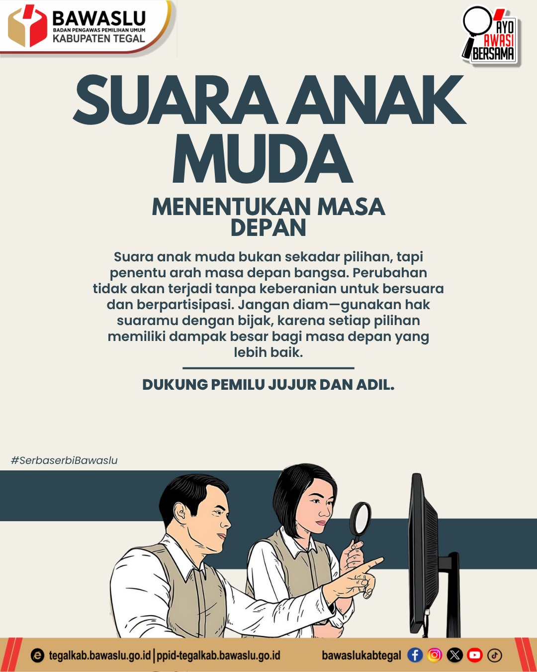 Suara Anak Muda Jadi Penentu Masa Depan, Bawaslu Tegal Ajak Generasi Muda Aktif Berpartisipasi