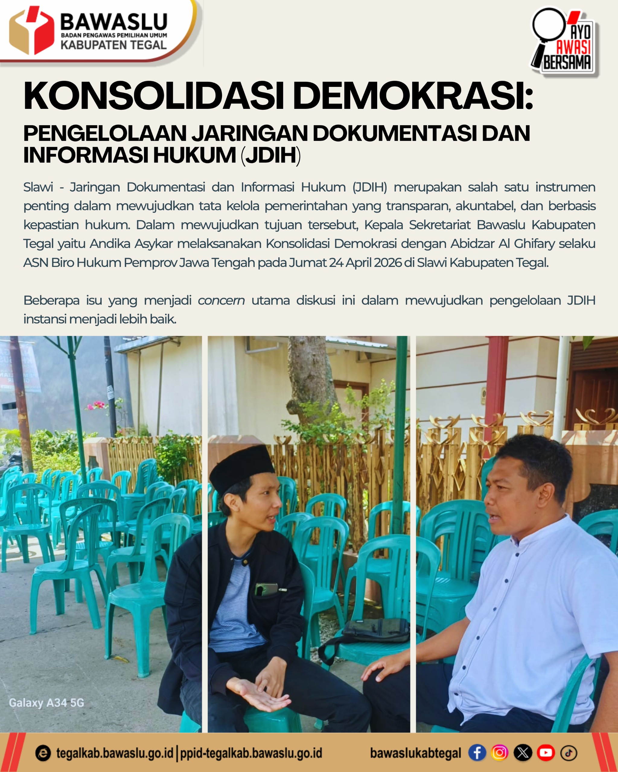 “Bukan Sekadar Arsip!” — Bawaslu Tegal Bongkar Problem Krusial JDIH, dari SDM hingga Ancaman Siber