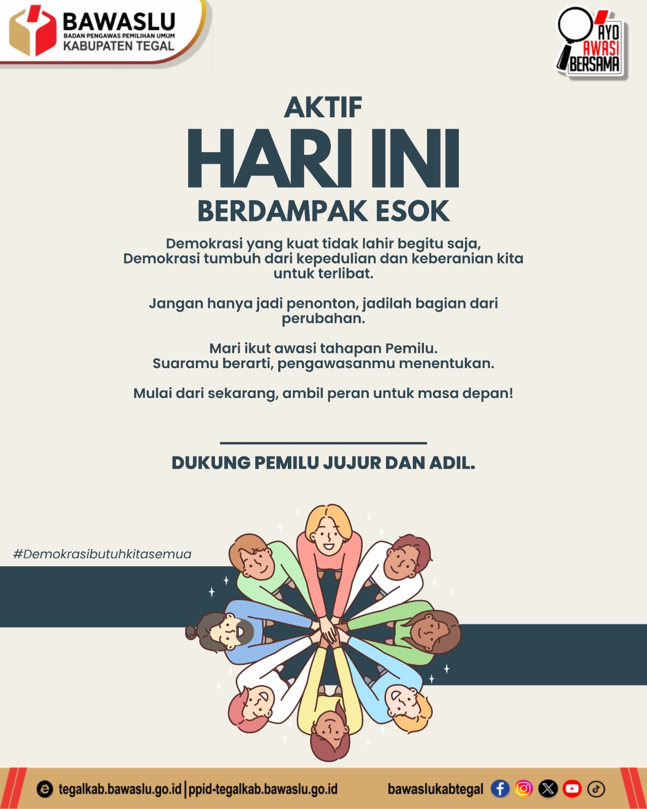 *Bawaslu Kabupaten Tegal Ajak Masyarakat Peduli Demokrasi dari Sekarang*