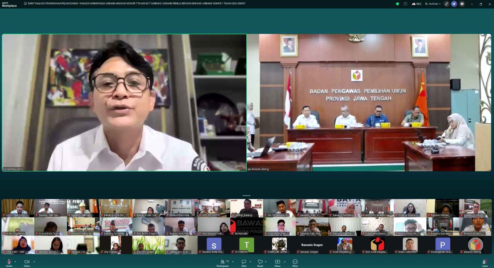 Bawaslu Kabupaten Tegal Ikuti Kegiatan Analisis Harmonisasi UU Pemilu dan KUHP Secara Daring