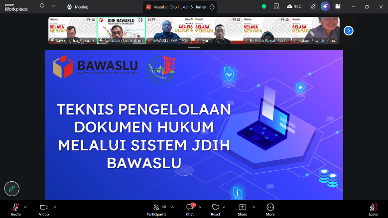 Perkuat Integritas Dokumentasi Hukum, Bawaslu Kabupaten Tegal Hadiri Rakor JDIH se-Jawa Tengah