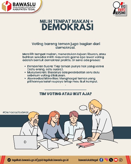 Bawaslu Kabupaten Tegal: Membangun Kesadaran Demokrasi Mulai dari Meja Makan