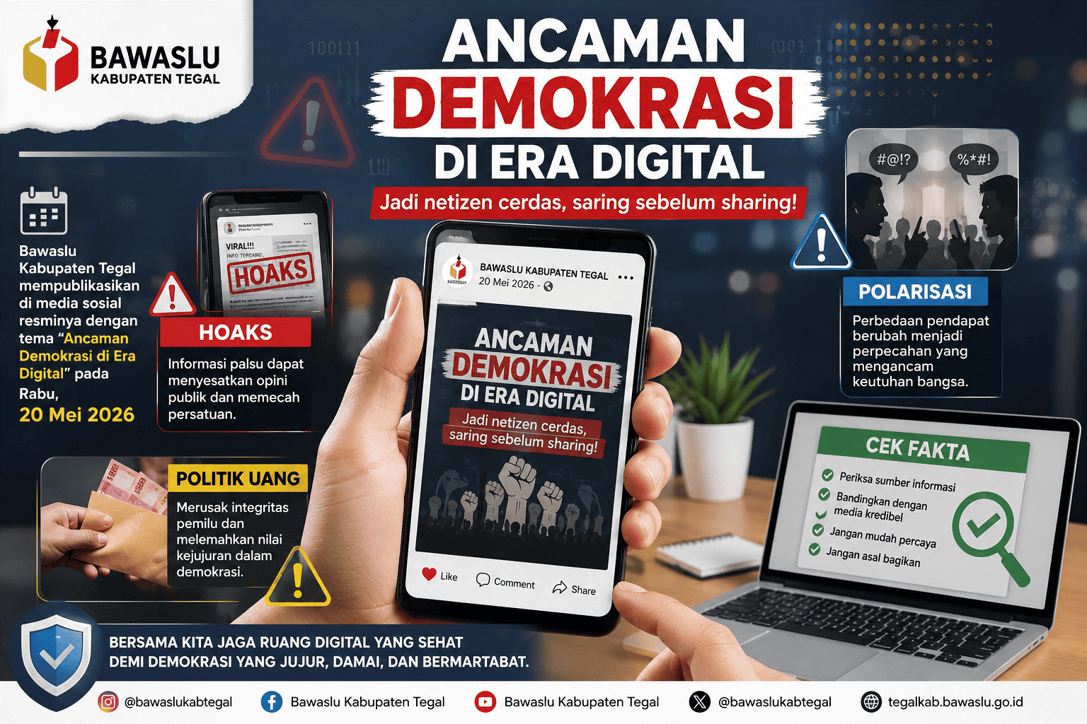 Waspada Ancaman Demokrasi di Era Digital, Masyarakat Diajak Jadi Netizen Cerdas