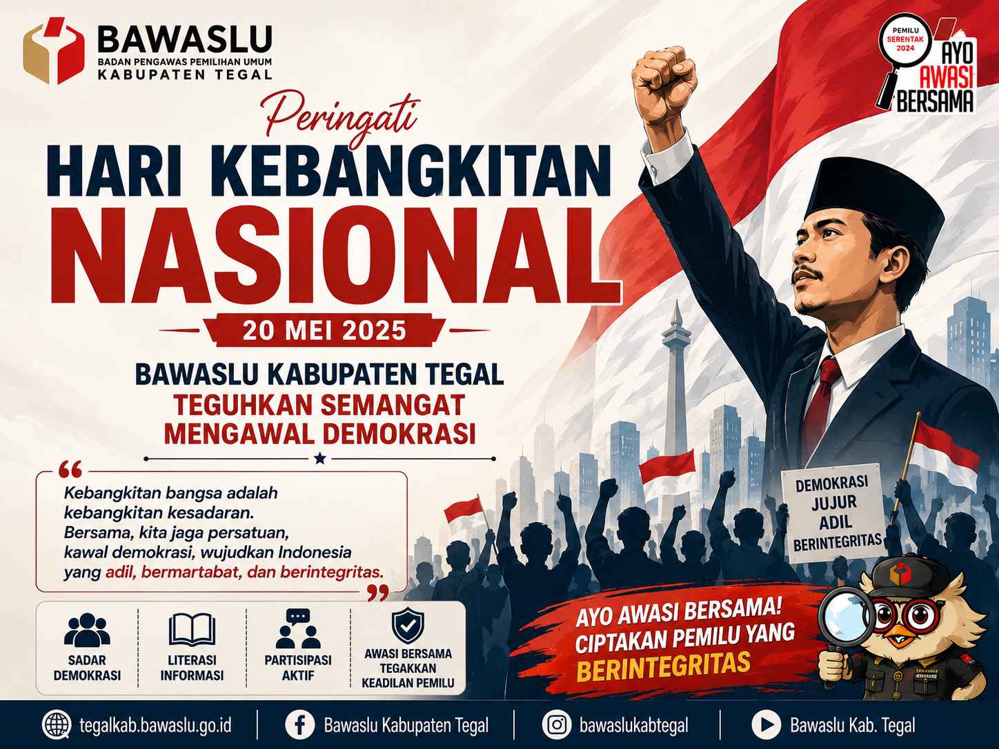 Peringati Hari Kebangkitan Nasional, Bawaslu Kabupaten Tegal Teguhkan Semangat Mengawal Demokrasi