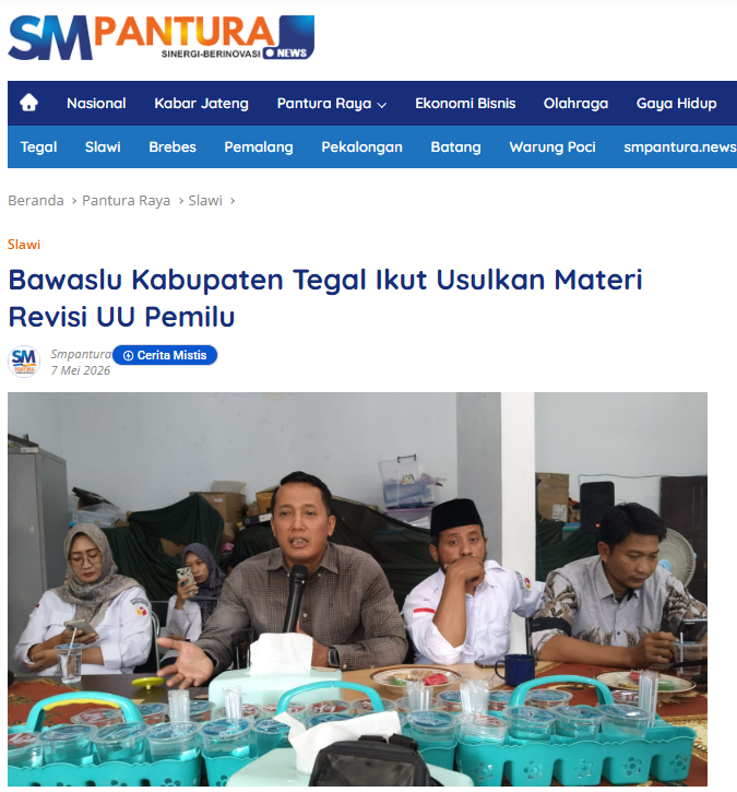 Bawaslu Kabupaten Tegal Ikut Usulkan Materi Revisi UU Pemilu