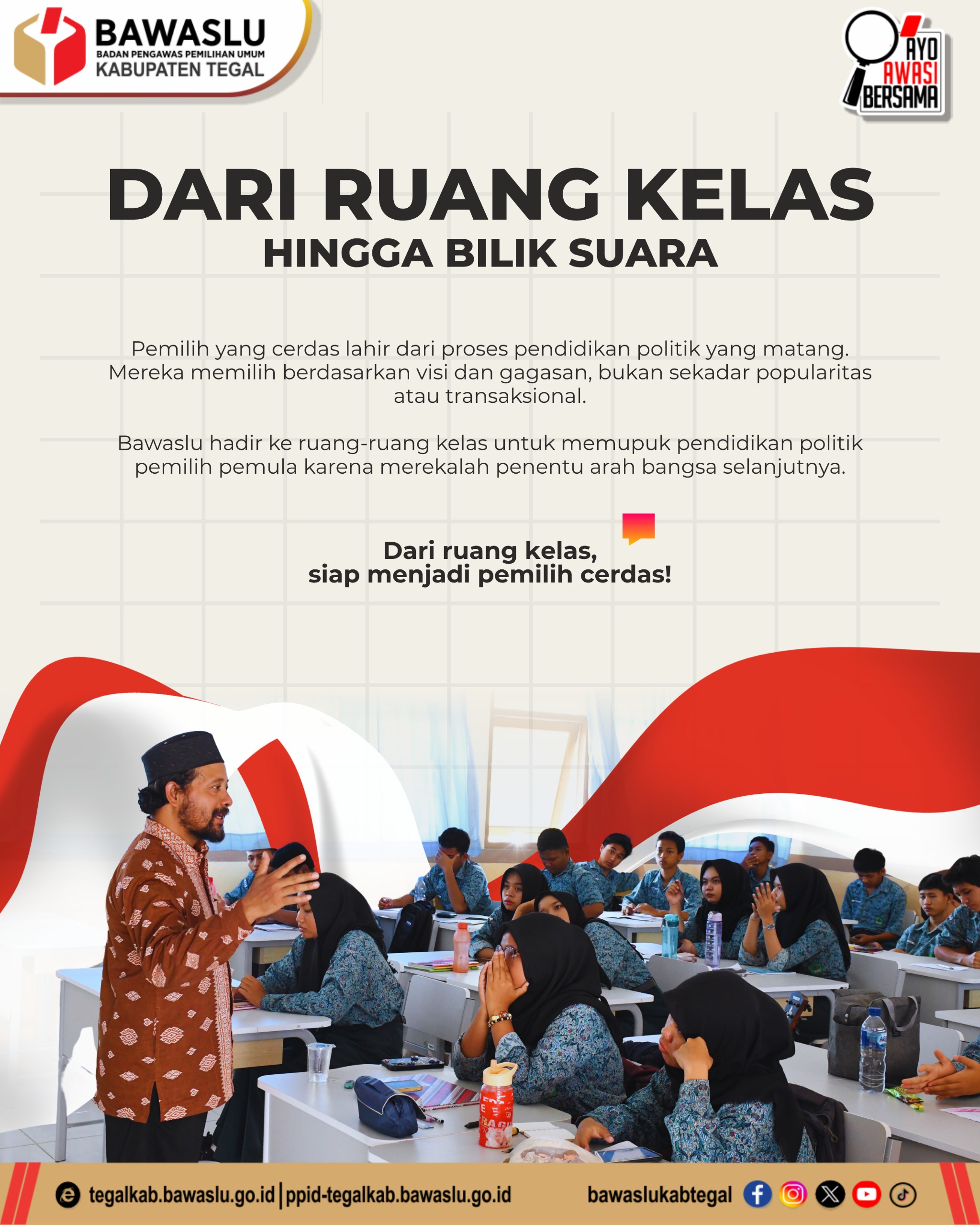 Dari Ruang Kelas ke Bilik Suara!” — Bawaslu Tegal Siapkan Generasi Pemilih Cerdas Sejak Dini
