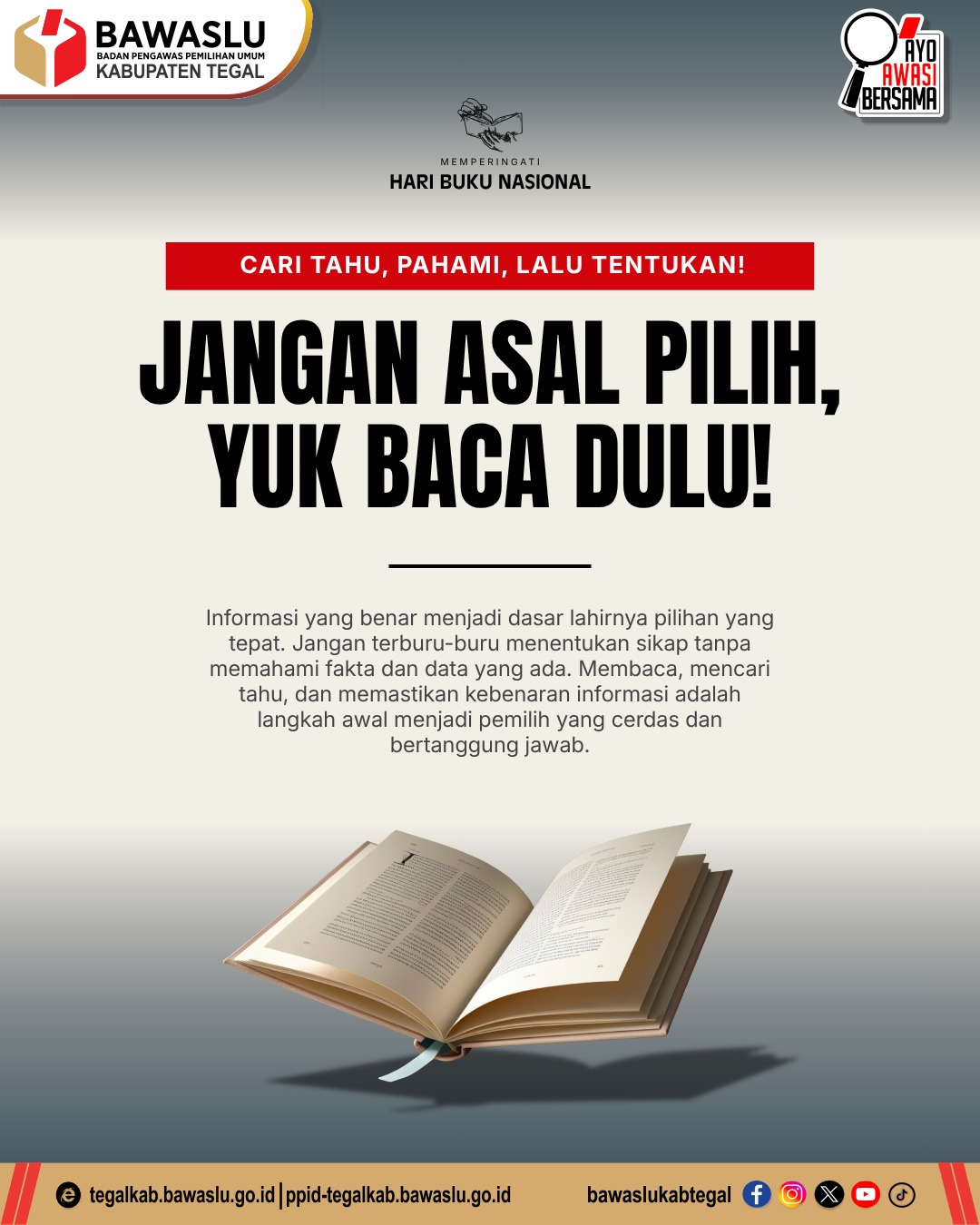 Dari Buku ke Bilik Suara: Bawaslu Kabupaten Tegal Ajak Masyarakat Jadi Pemilih Cerdas