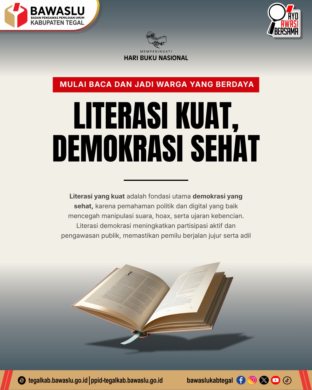 Literasi Kuat, Demokrasi Sehat: Bawaslu Kabupaten Tegal Ajak Masyarakat Lawan Hoaks Melalui Budaya Membaca