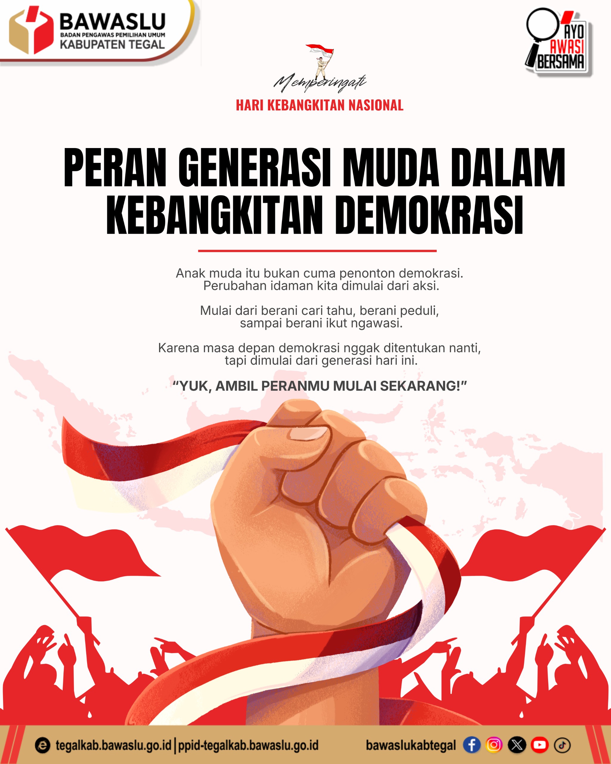 “Bukan Sekadar Penonton!” Bawaslu Kabupaten Tegal Ajak Generasi Muda Jadi Penggerak Kebangkitan Demokrasi