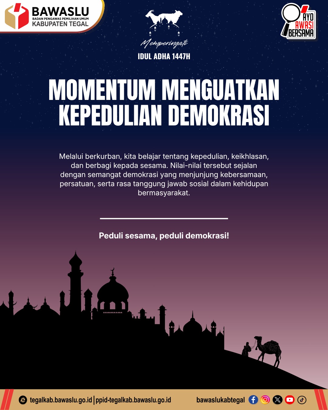Idul Adha Jadi Momentum Menguatkan Kepedulian dan Semangat Demokrasi