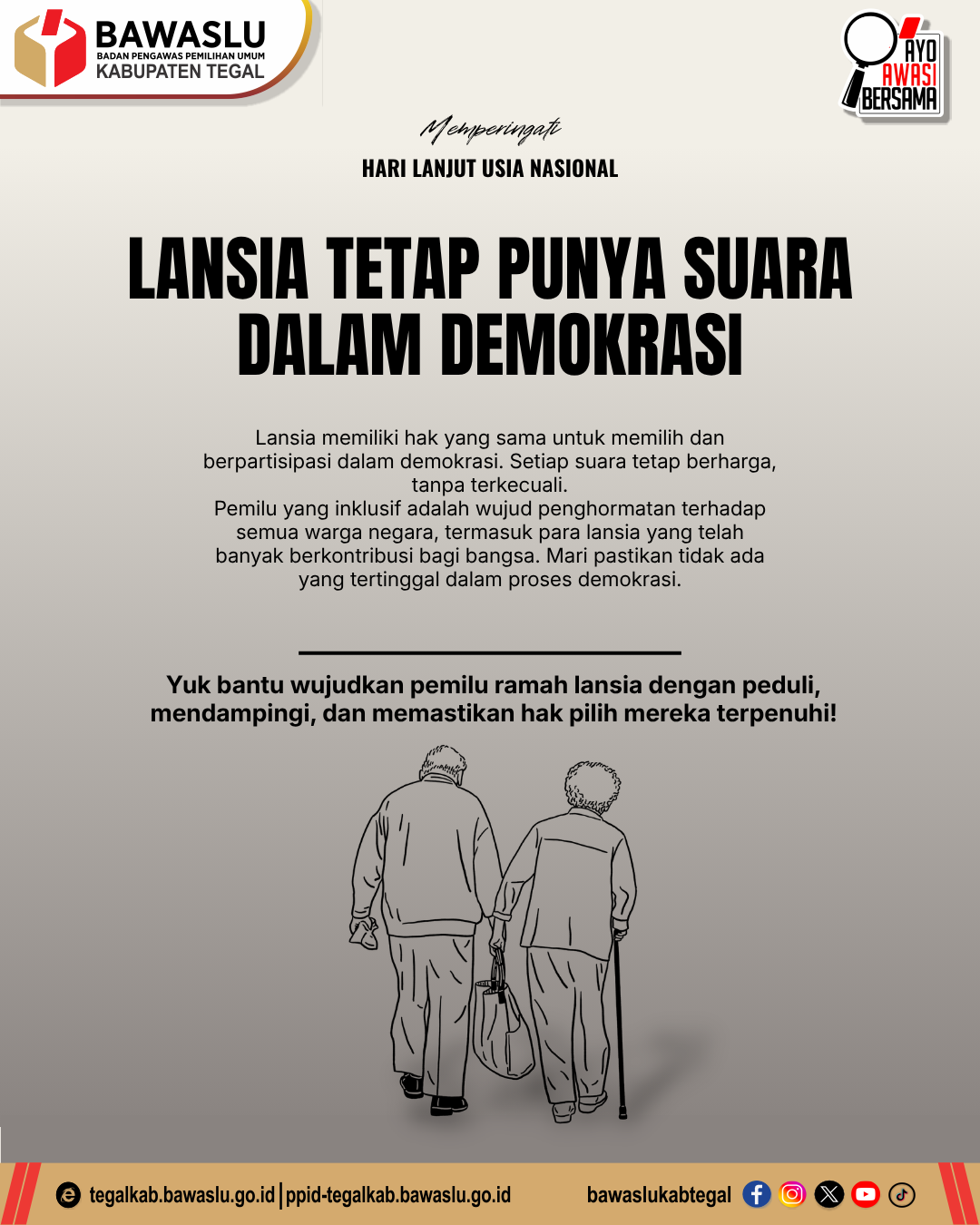 Bawaslu Kabupaten Tegal Tekankan Pentingnya Partisipasi Lansia dalam Demokrasi