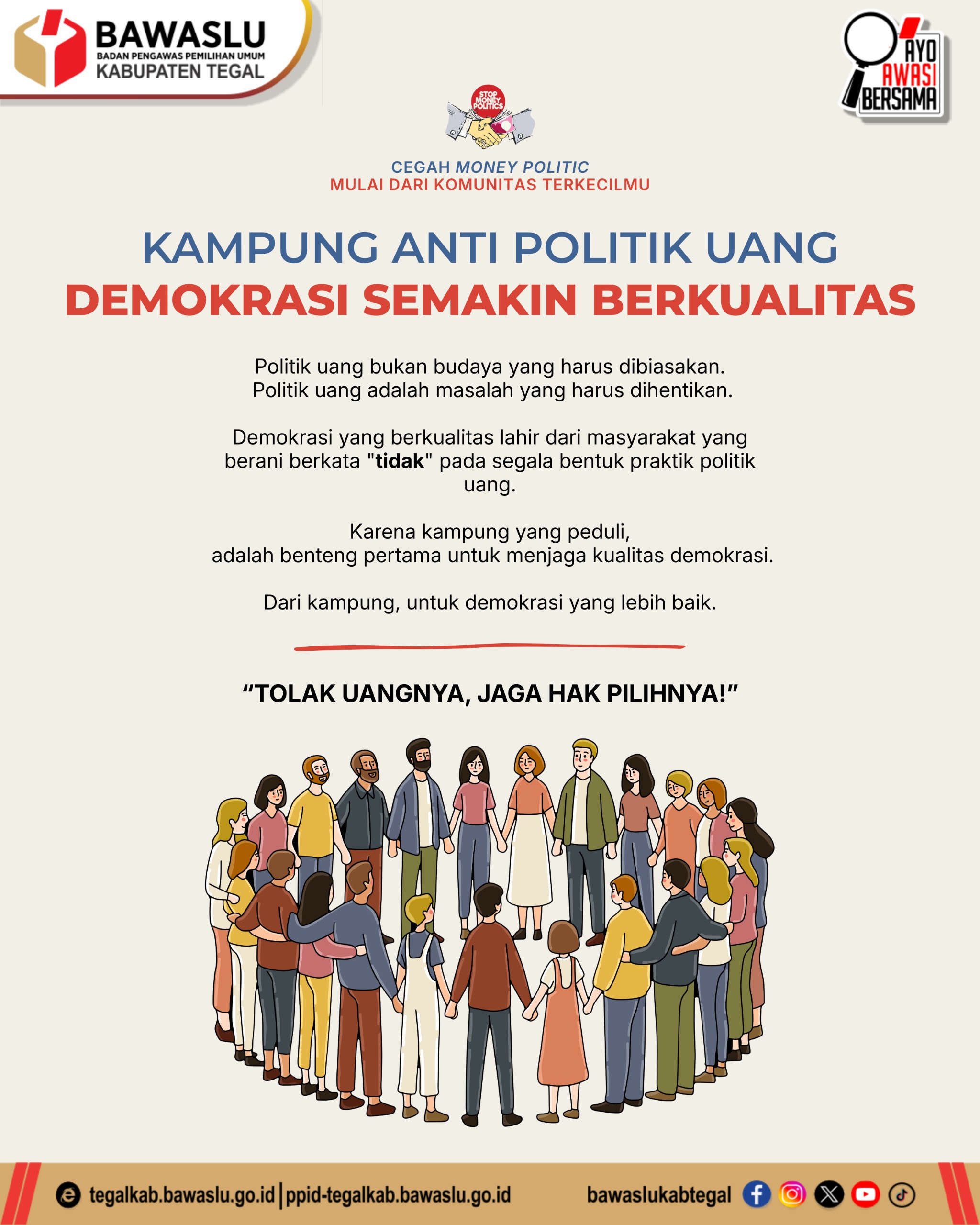 Gerakan dari Kampung Ini Bikin Politik Uang Ketar-Ketir! Bawaslu Kabupaten Tegal Ajak Warga Tolak Praktik Transaksional dalam Demokrasi