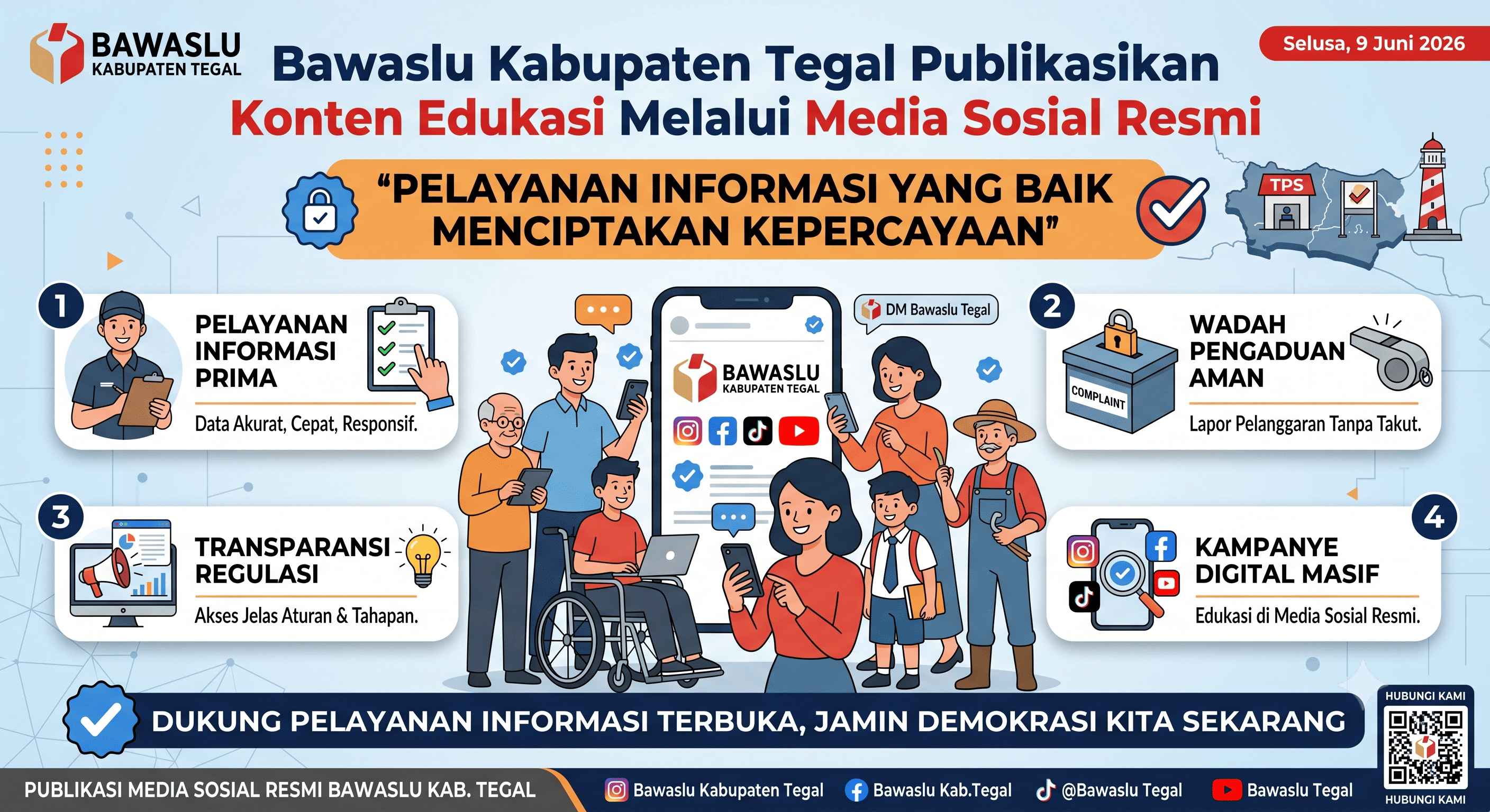 Perkuat Akuntabilitas, Bawaslu Kabupaten Tegal: Pelayanan Informasi yang Baik Menciptakan Kepercayaan