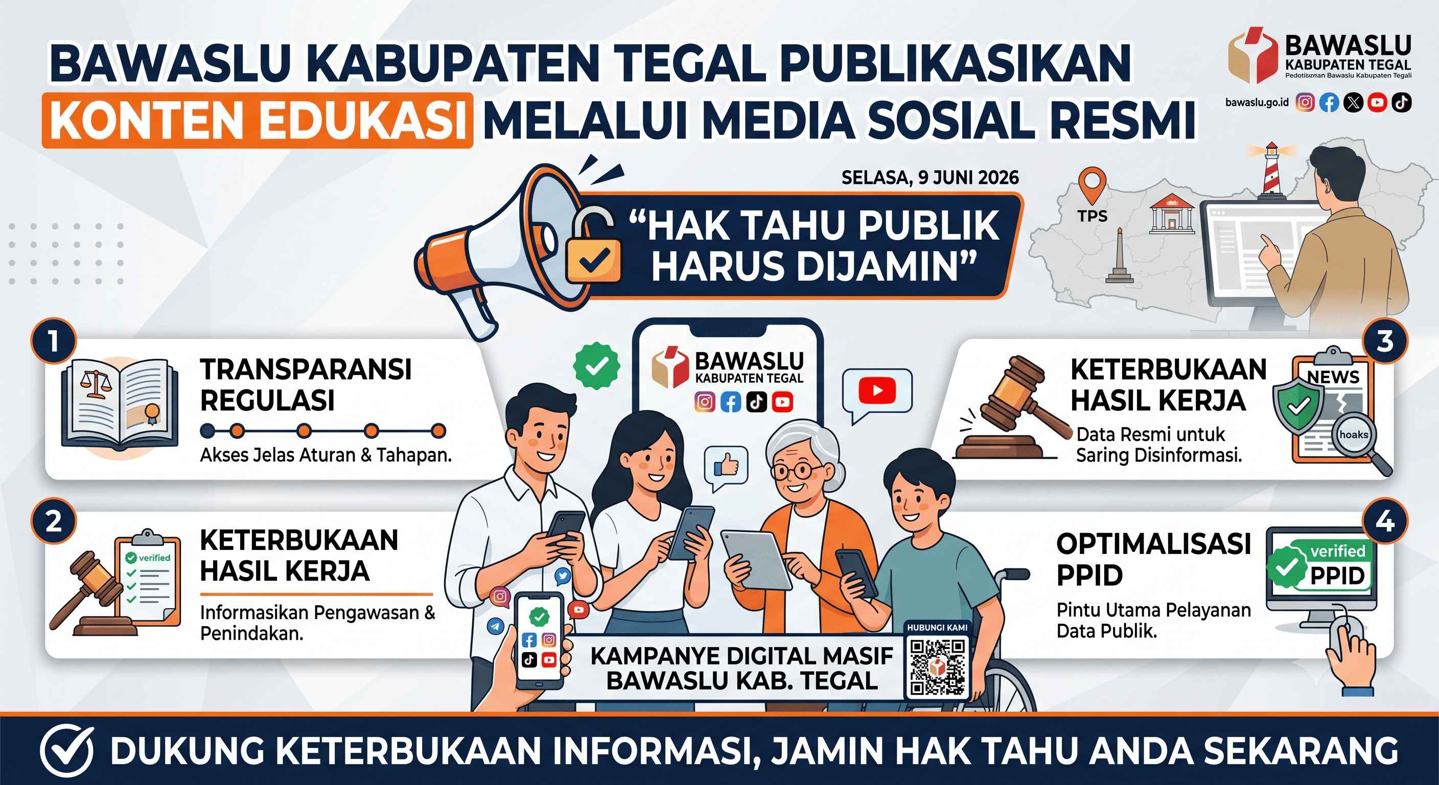 Dukung Keterbukaan Informasi, Bawaslu Kabupaten Tegal Tegaskan "Hak Tahu Publik Harus Dijamin"