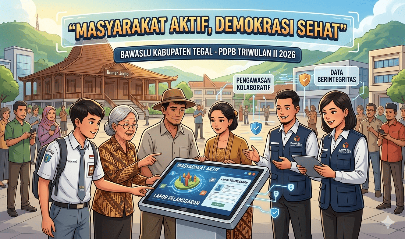 Gencarkan Kampanye "Masyarakat Aktif, Demokrasi Sehat", Bawaslu Kab. Tegal Ajak Warga Berani Melapor