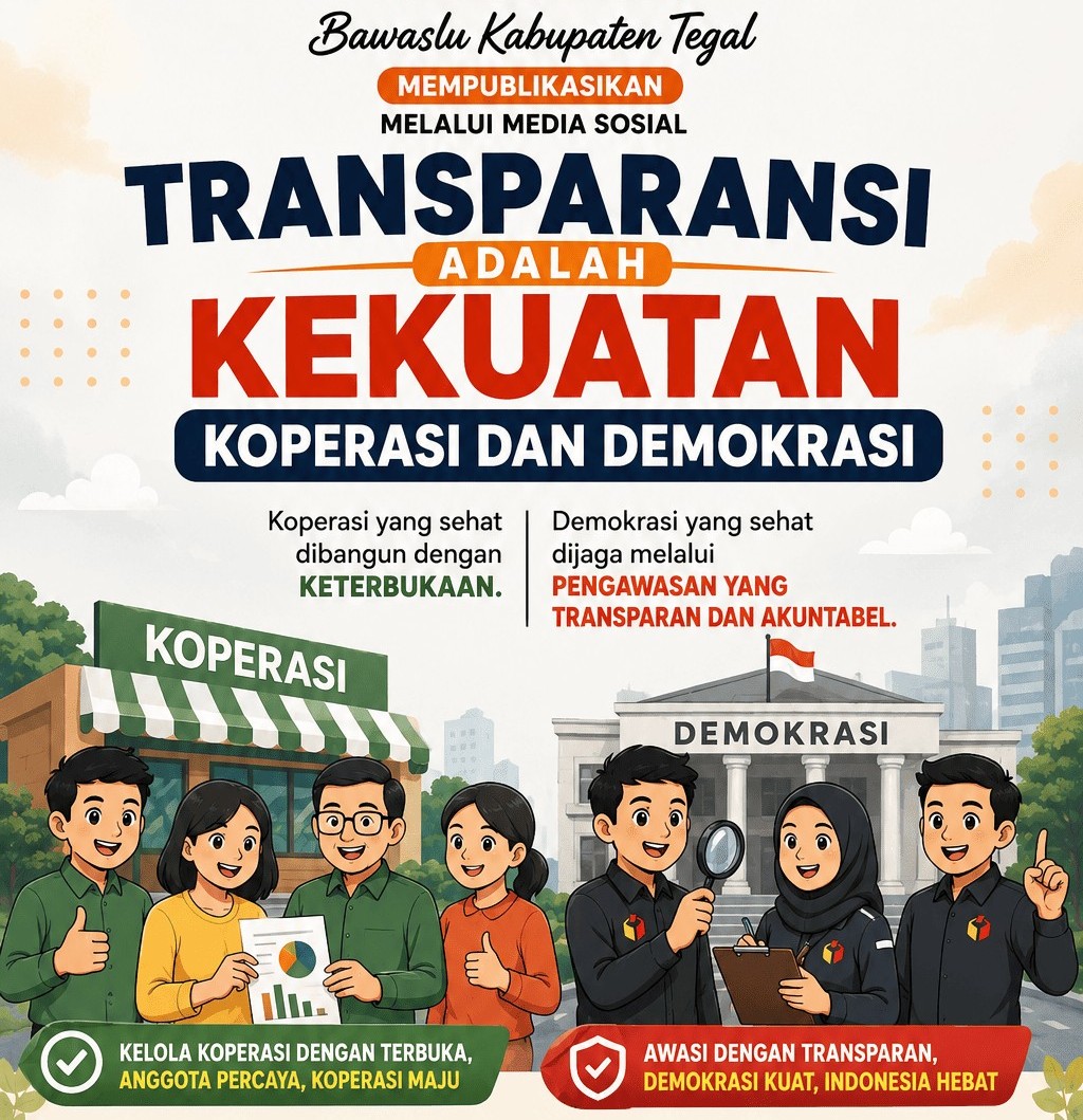Bawaslu Kabupaten Tegal Publikasikan Edukasi Transparansi Koperasi dan Demokrasi melalui Media Sosial