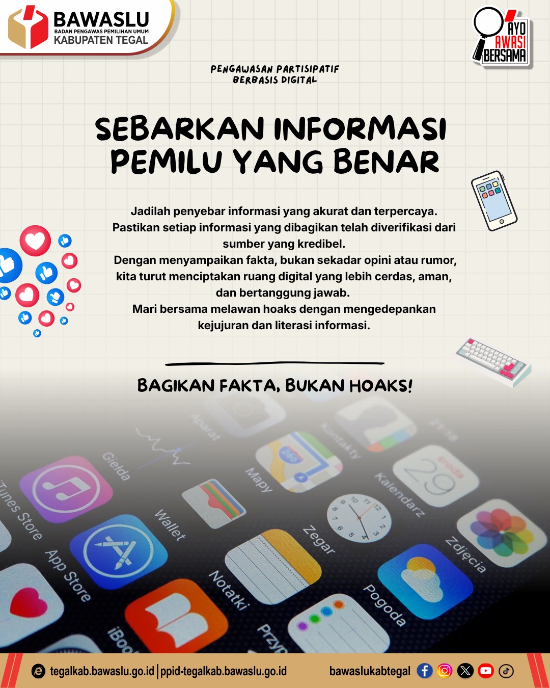 Bawaslu Kabupaten Tegal Ajak Masyarakat Sebarkan Informasi Pemilu yang Benar