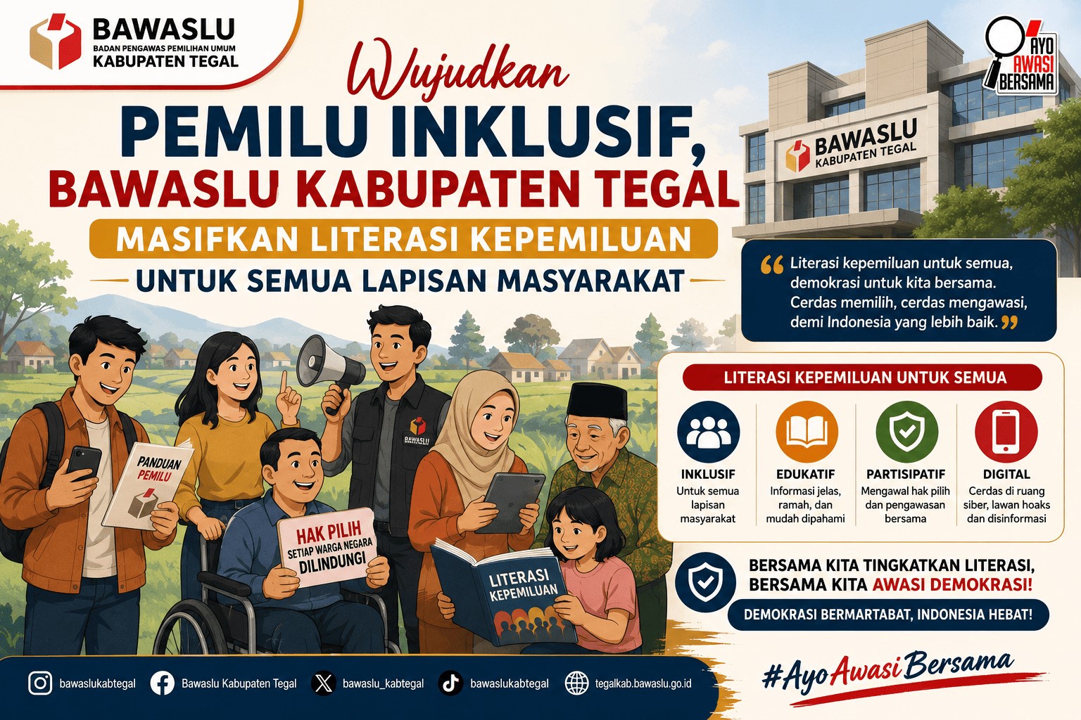 Wujudkan Pemilu Inklusif, Bawaslu Kabupaten Tegal Masifkan Literasi Kepemiluan untuk Semua Lapisan Masyarakat
