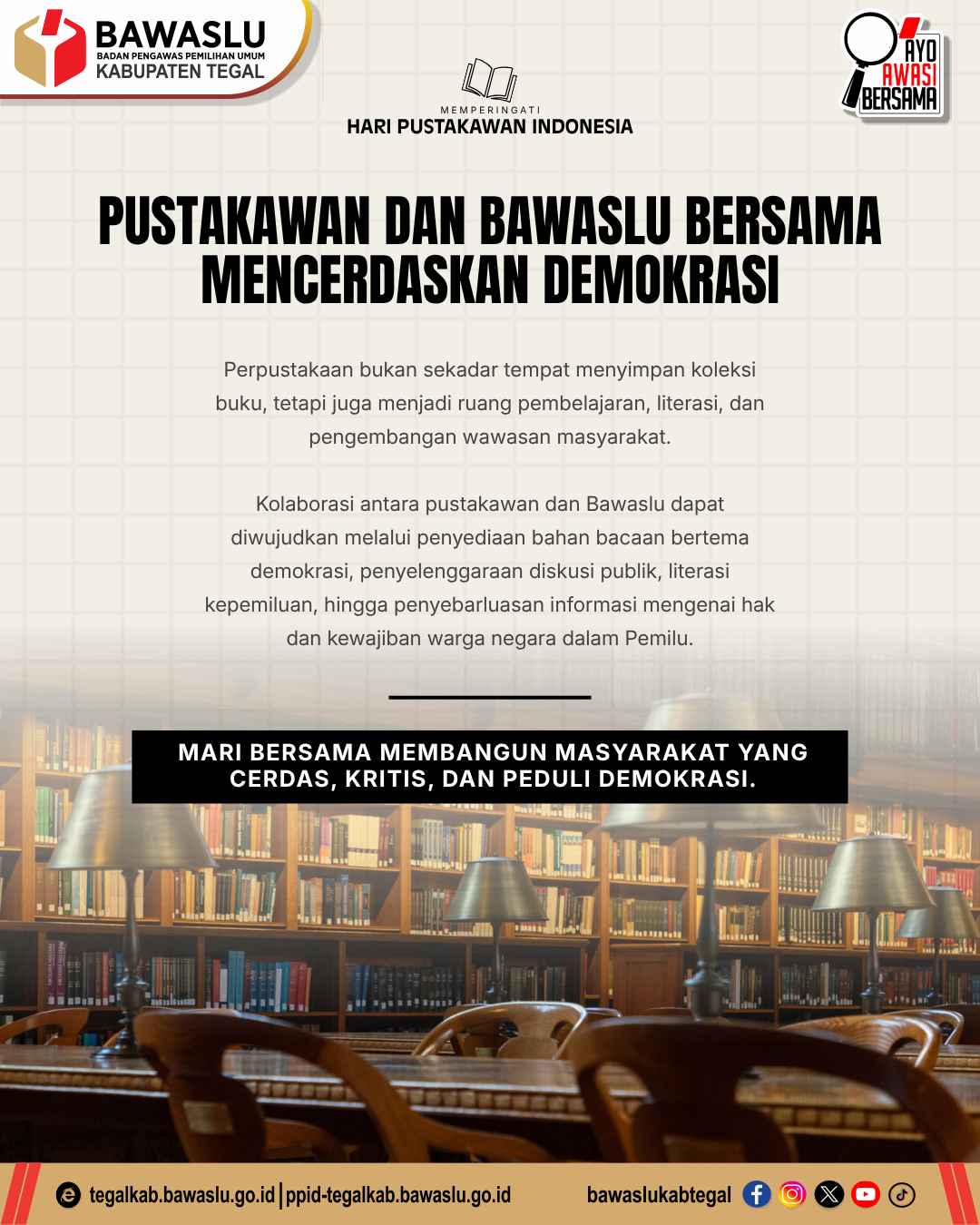 Pustakawan dan Bawaslu Bersama Mencerdaskan Demokrasi