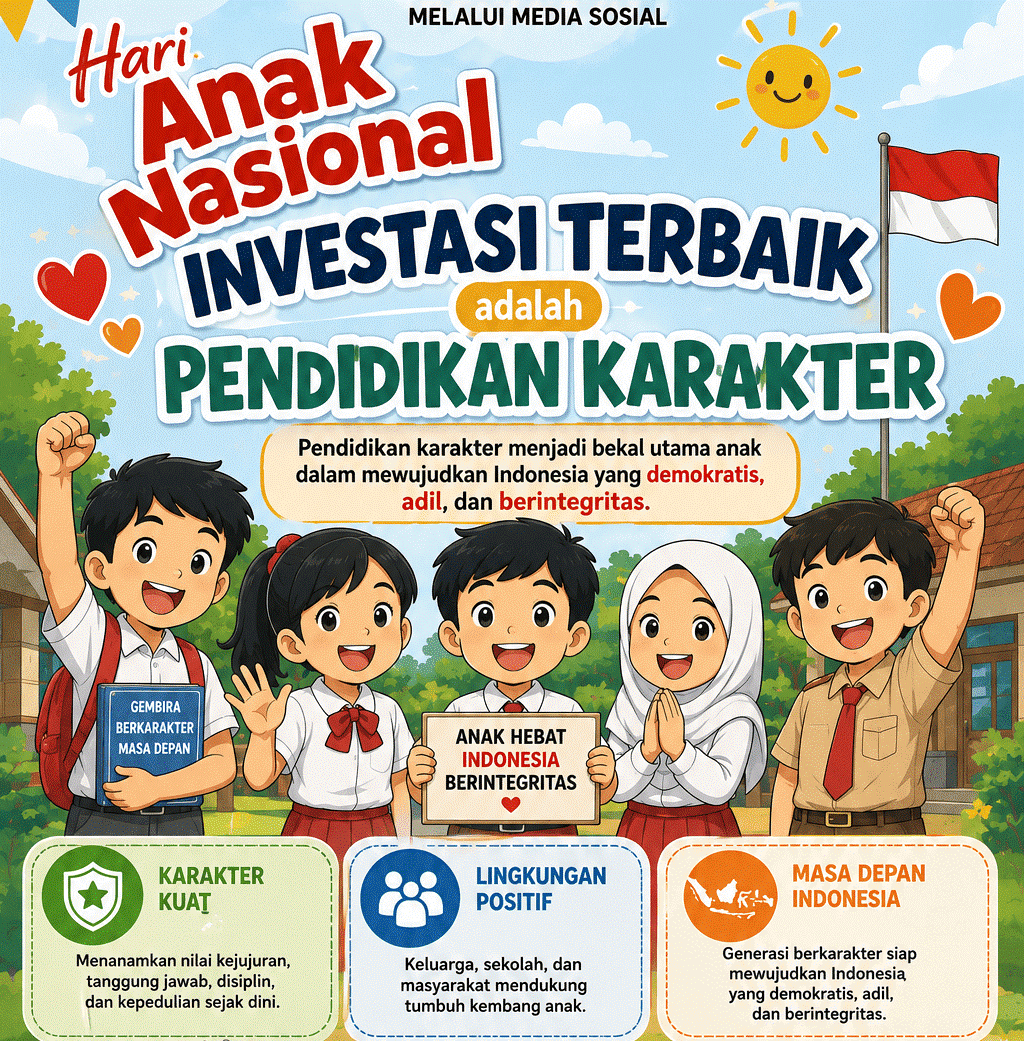 Bawaslu Kabupaten Tegal Publikasikan Edukasi Hari Anak Nasional melalui Media Sosial