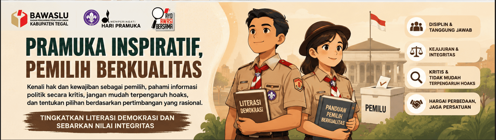 Pramuka Inspiratif, Pemilih Berkualitas: Menanamkan Nilai Integritas dalam Demokrasi