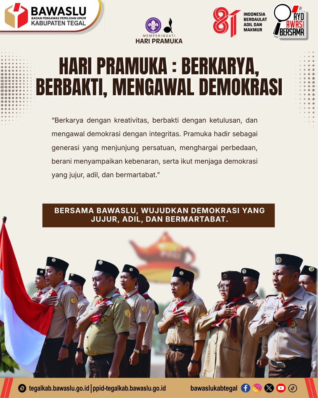 Hari Pramuka: Berkarya, Berbakti, Mengawal Demokrasi