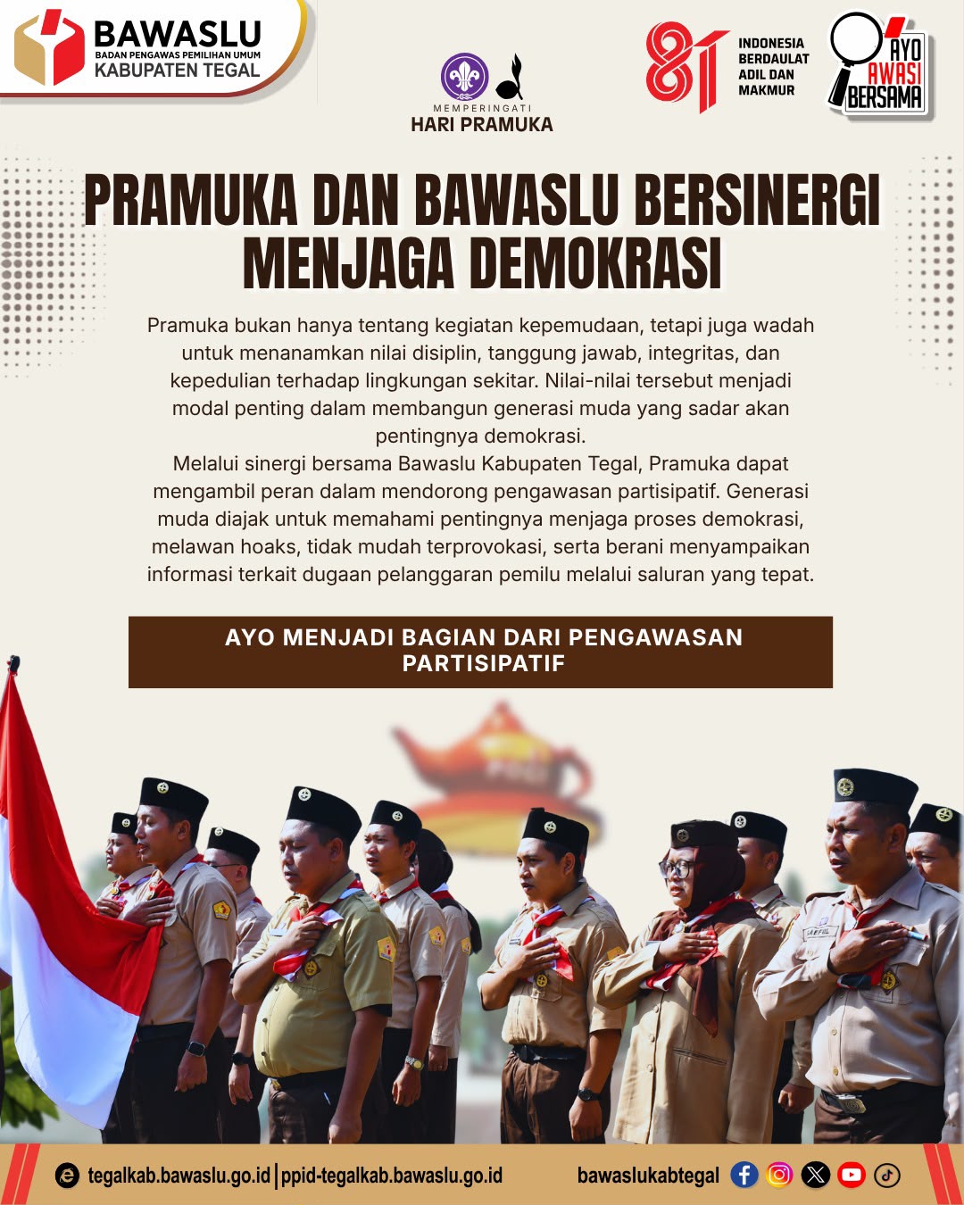 Pramuka dan Bawaslu Bersinergi Menjaga Demokrasi