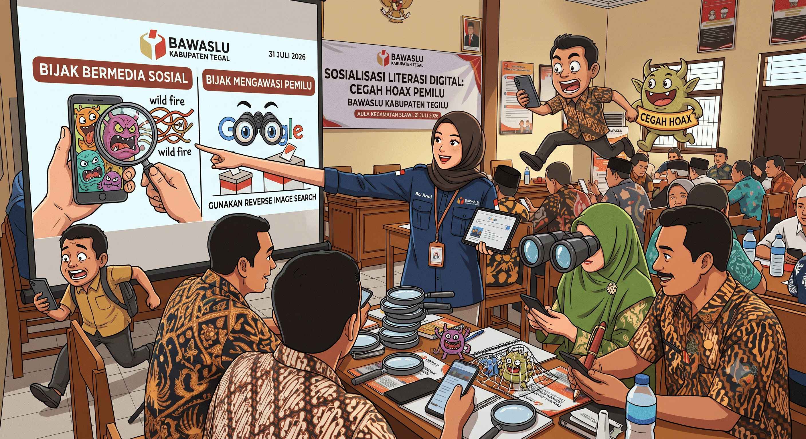 Bawaslu Kabupaten Tegal Publikasikan Imbauan Bijak Bermedia Sosial untuk Mengawal Pemilu