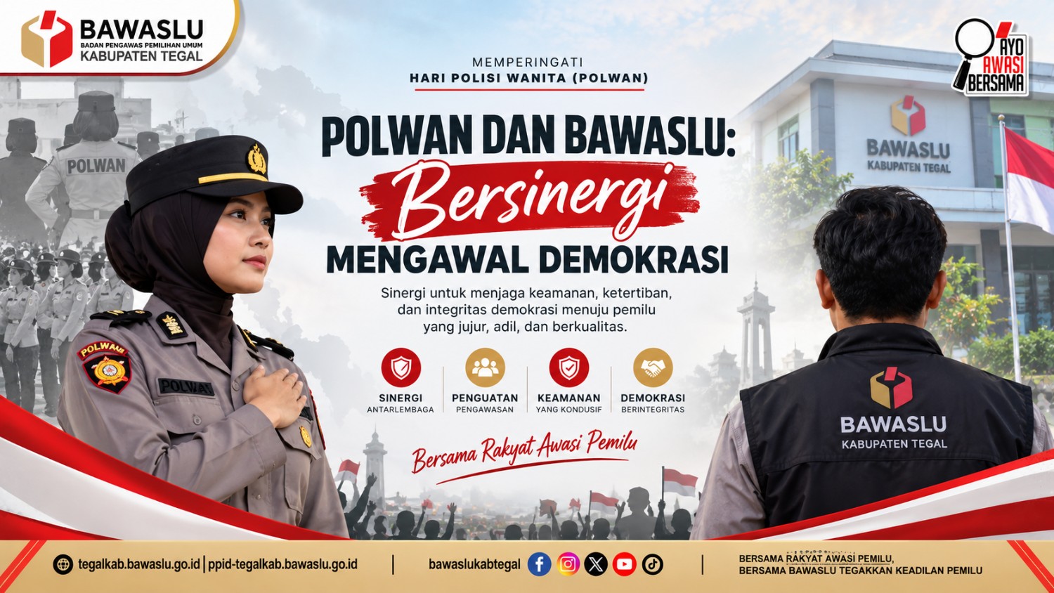 Hari Polwan, Bawaslu Kabupaten Tegal Dorong Sinergi dalam Mewujudkan Demokrasi yang Aman dan Berintegritas