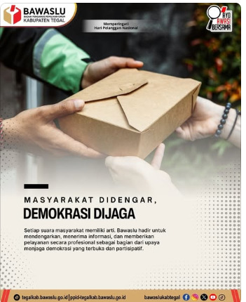 Bawaslu Kabupaten Tegal Publikasikan Flyer “Masyarakat Didengar, Demokrasi Dijaga”