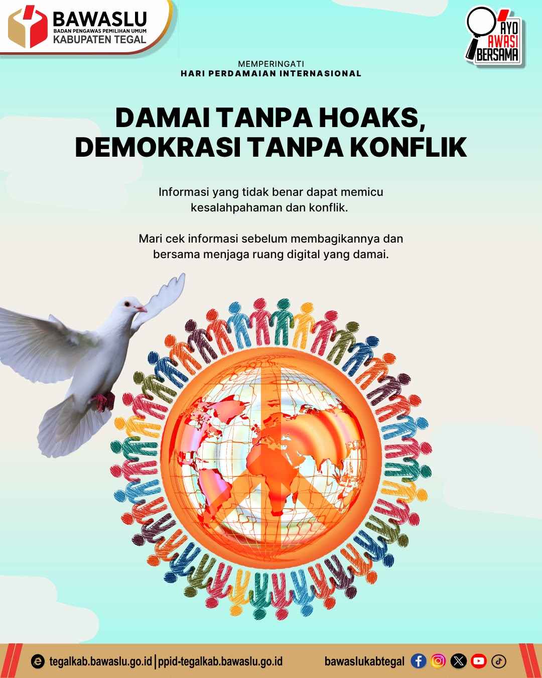 Bawaslu Kabupaten Tegal Ajak Masyarakat Ciptakan Ruang Digital yang Damai dalam Peringatan Hari Perdamaian Internasional