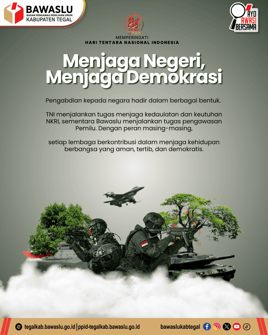 Menjaga Negeri, Menjaga Demokrasi, Bawaslu Kabupaten Tegal Tekankan Peran Pengabdian untuk Bangsa