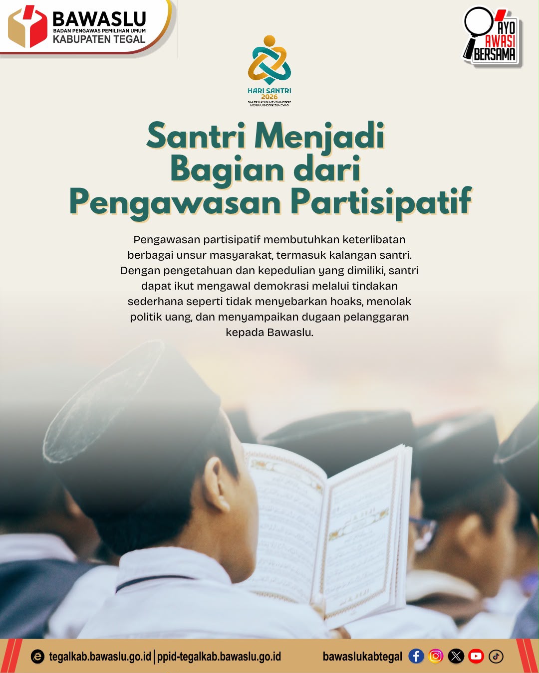 Santri Menjadi Bagian dari Pengawasan Partisipatif