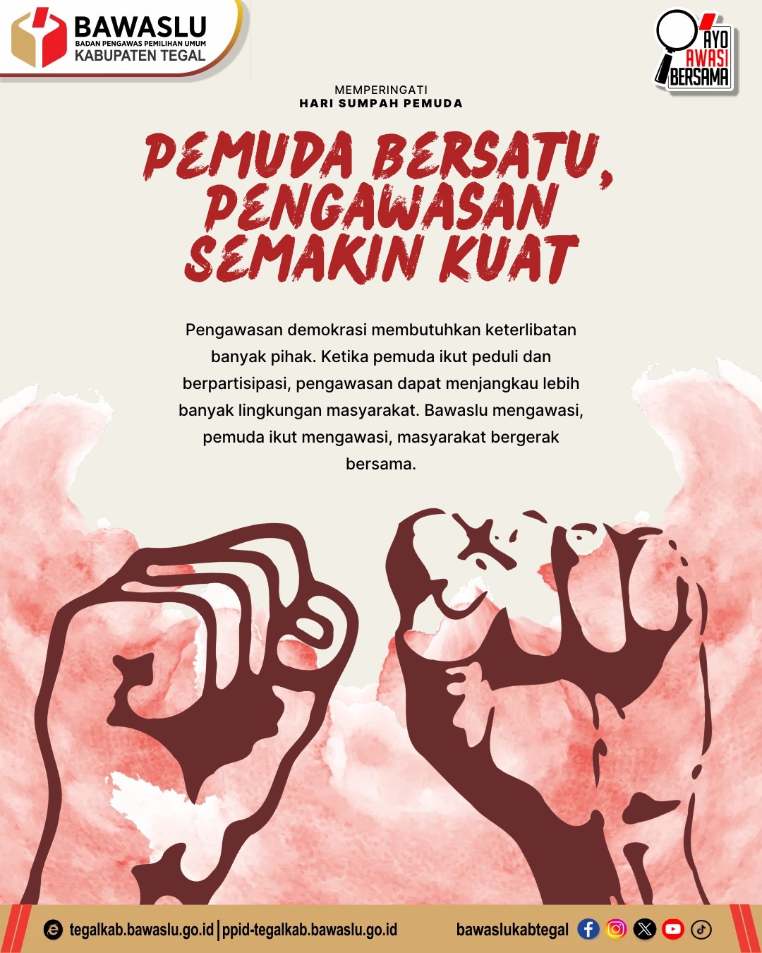 Pemuda Bersatu, Pengawasan Semakin Kuat: Bawaslu Kabupaten Tegal Dorong Generasi Muda Aktif Kawal Demokrasi