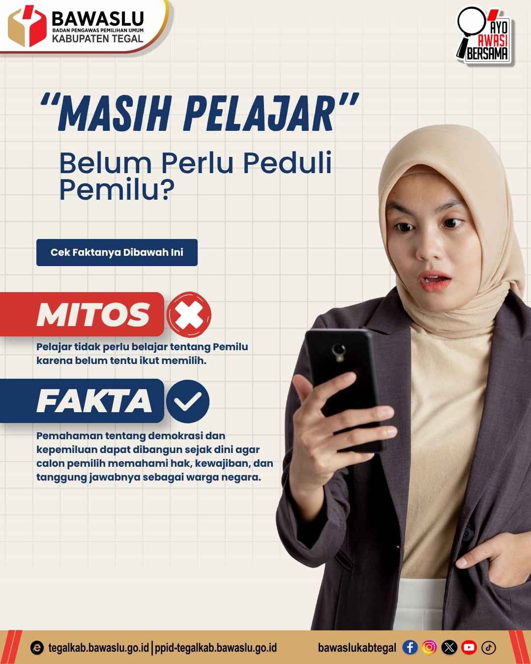 Bawaslu Kabupaten Tegal Publikasikan Edukasi Kepemiluan: Pelajar Perlu Memahami Demokrasi Sejak Dini