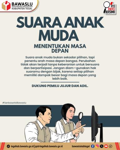 Suara Anak Muda Jadi Penentu Masa Depan, Bawaslu Tegal Ajak Generasi Muda Aktif Berpartisipasi