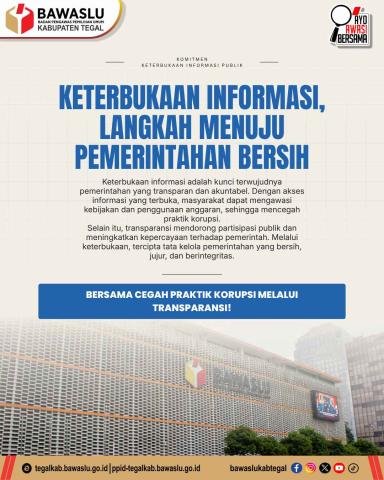 Bawaslu Kabupaten Tegal Ajak Masyarakat Cegah Korupsi Melalui Transparansi