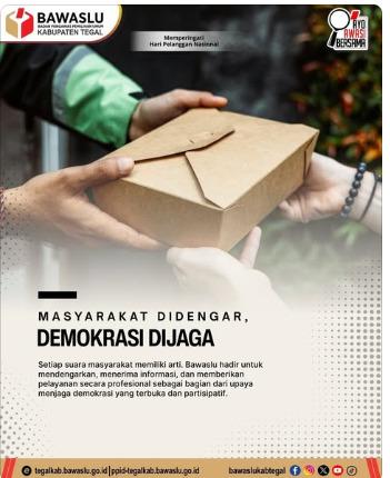 Bawaslu Kabupaten Tegal Publikasikan Flyer “Masyarakat Didengar, Demokrasi Dijaga”
