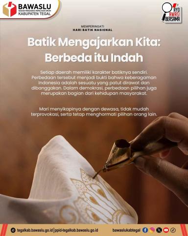 Hari Batik Nasional 2026, Bawaslu Kabupaten Tegal: Batik Mengajarkan Kita untuk Menghargai Perbedaan