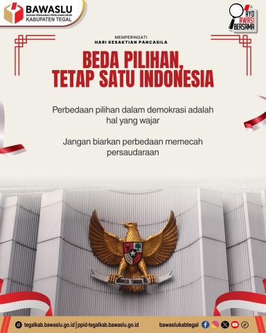Hari Kesaktian Pancasila, Bawaslu Kabupaten Tegal Ajak Masyarakat Rawat Persatuan di Tengah Perbedaan