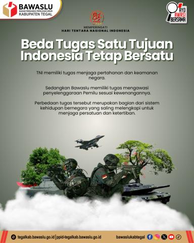 Hari TNI 2026, Bawaslu Kabupaten Tegal Tegaskan: Beda Tugas, Satu Tujuan Menjaga Indonesia Tetap Bersatu