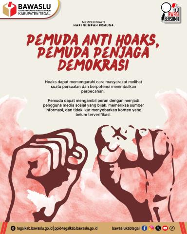 Bawaslu Kabupaten Tegal Ajak Pemuda Perangi Hoaks demi Menjaga Demokrasi