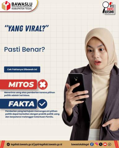 Bawaslu Kabupaten Tegal Ajak Masyarakat Cek Fakta Informasi Politik yang Viral