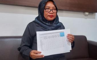 Komisioner Bawaslu Kabupaten Tegal Sri Anjarwati MKom membeberkan hasil uji petik yang menemukan 106 pemilih Pilkada 2024 Kabupaten Tegal belum tercoklit kepada wartawan. FOTO: Yery Noveli/Radar Tegal Grup)