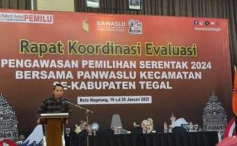 Bawaslu Kabupaten Tegal Gelar Rakor Evaluasi Pengawasan Pemilihan Serentak 2024 Bersama Panwaslu Kecamatan Se-Kabupaten Tegal