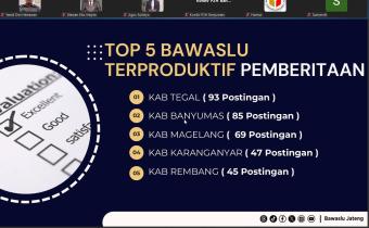 Bawaslu Kabupaten Tegal Raih Prestasi dalam Evaluasi Kehumasan Bawaslu Jateng Bulan Juli 2025