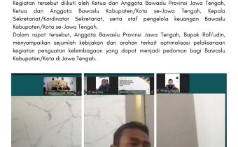Bawaslu Kabupaten Tegal Ikuti Rapat Koordinasi Persiapan Kegiatan Penguatan Kelembagaan Jilid II