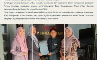 BAWASLU KABUPATEN TEGAL TERIMA AUDIENSI DENGAN PERISAI DEMOKRASI BANGSA (PDB), PERKUAT PENGAWASAN PARTISIPATIF