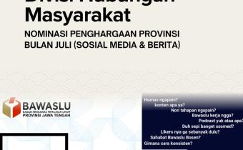 Bawaslu Kabupaten Tegal Raih Dua Nominasi Penghargaan Tingkat Provinsi Juli 2025