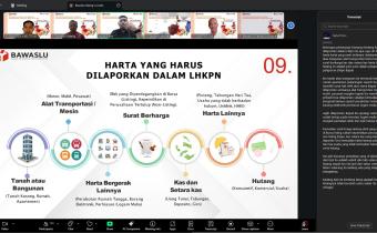 Bawaslu Kabupaten Tegal Ikuti Rapat Zoom Evaluasi dan Sosialisasi Pelaporan LHKPN